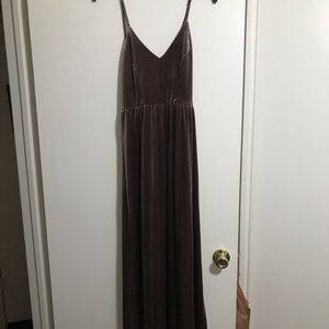 Mauve velvet maxi dress